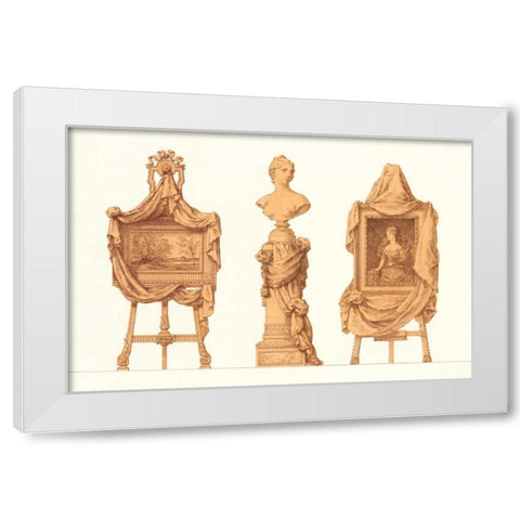 Chevalet et Piedestal Drapes White Modern Wood Framed Art Print by PI Collection