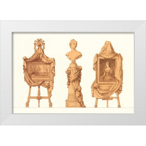 Chevalet et Piedestal Drapes White Modern Wood Framed Art Print by PI Collection