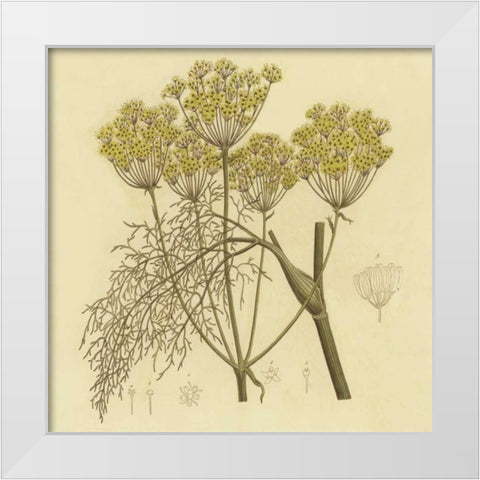 Yellow Weeds White Modern Wood Framed Art Print by PI Collection