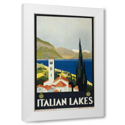 Italian Lakes White Modern Wood Framed Art Print by PI Collection