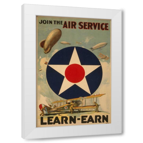 Air Service White Modern Wood Framed Art Print by PI Collection