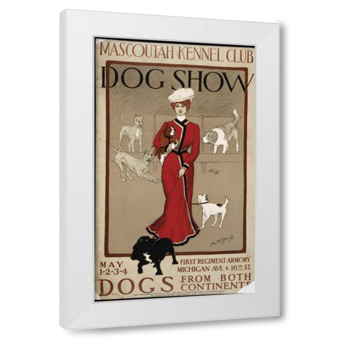 Dog Show White Modern Wood Framed Art Print by PI Collection