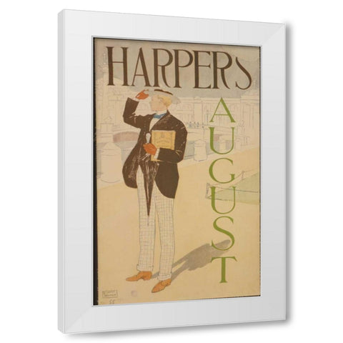 Harpers August White Modern Wood Framed Art Print by PI Collection