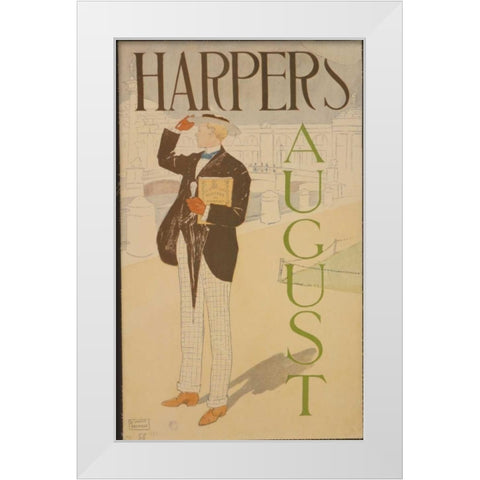 Harpers August White Modern Wood Framed Art Print by PI Collection