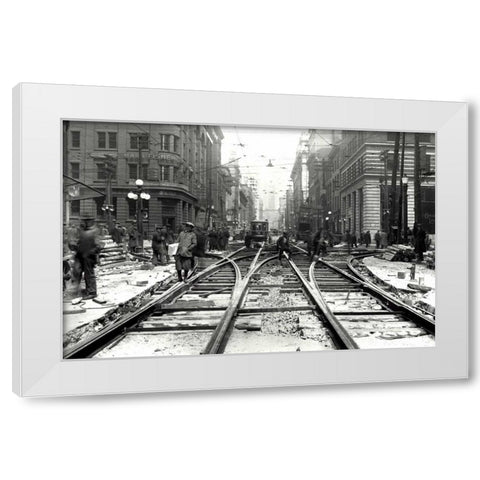 Bay and Wellington White Modern Wood Framed Art Print by PI Collection