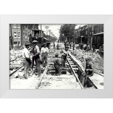 Dundas and Ossington White Modern Wood Framed Art Print by PI Collection