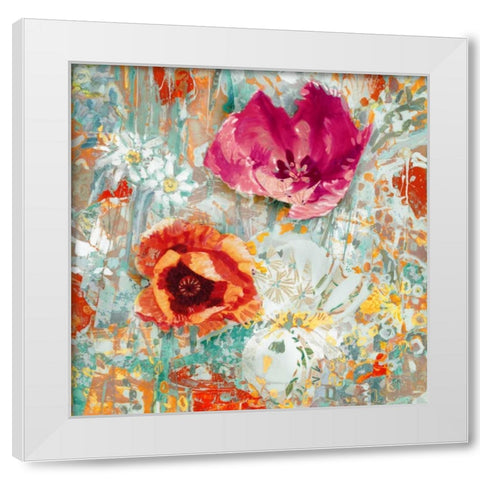 Flower Gathering I White Modern Wood Framed Art Print by Kelly, Rea