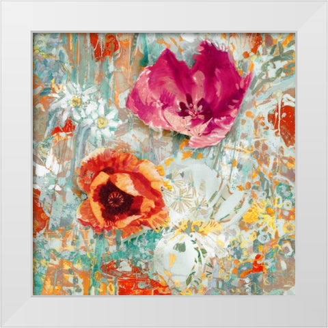 Flower Gathering I White Modern Wood Framed Art Print by Kelly, Rea