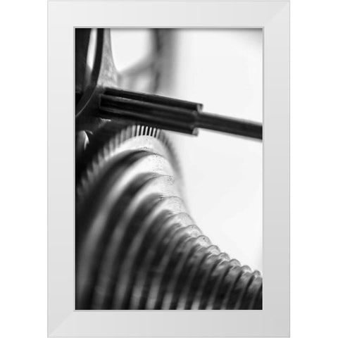 Gears II White Modern Wood Framed Art Print by Rick Cotter