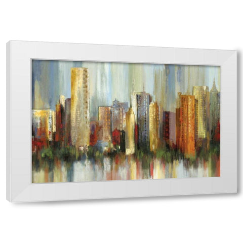 Metropolis White Modern Wood Framed Art Print by Reeves, Tom