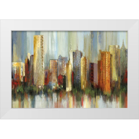 Metropolis White Modern Wood Framed Art Print by Reeves, Tom