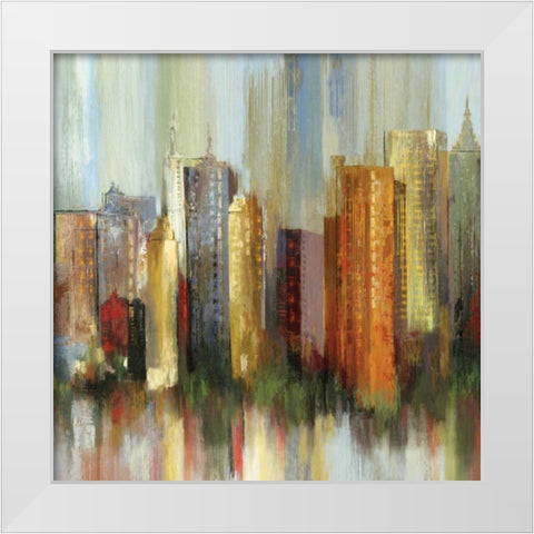 Metropolis II - Mini White Modern Wood Framed Art Print by Reeves, Tom