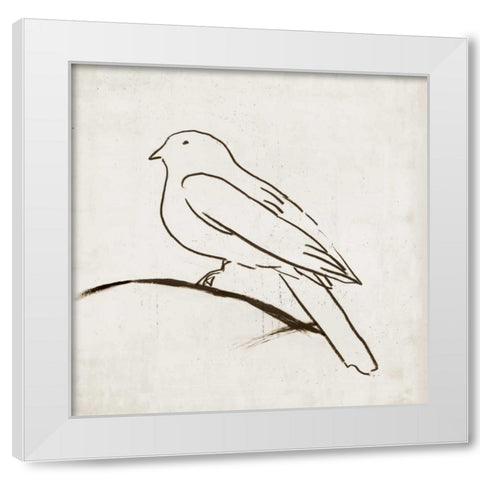 Bird I White Modern Wood Framed Art Print by Reeves, Tom