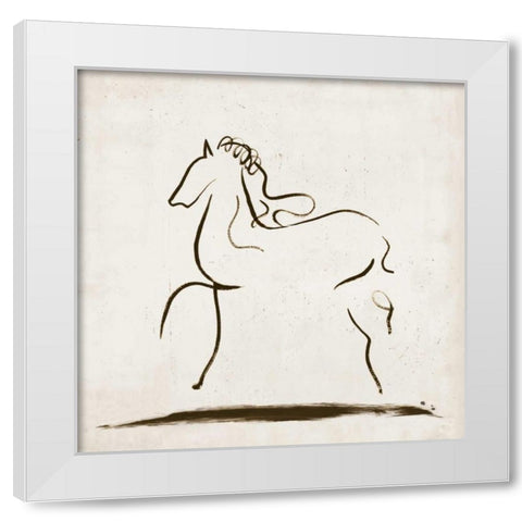 Horse I White Modern Wood Framed Art Print by Reeves, Tom