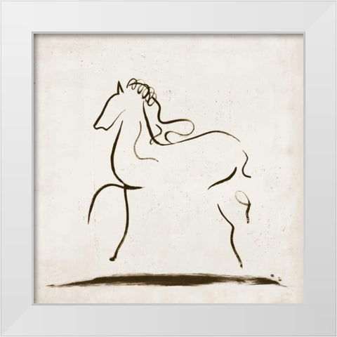 Horse I White Modern Wood Framed Art Print by Reeves, Tom