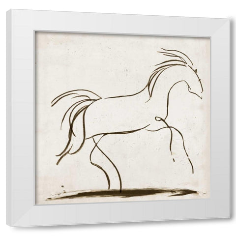 Horse II White Modern Wood Framed Art Print by Reeves, Tom