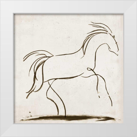 Horse II White Modern Wood Framed Art Print by Reeves, Tom