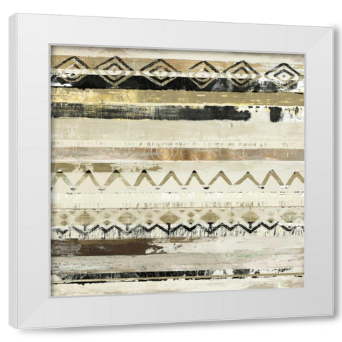 African Patchwork I White Modern Wood Framed Art Print by Reeves, Tom