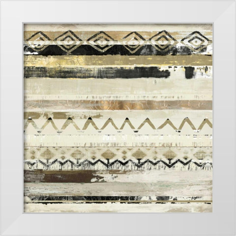 African Patchwork I White Modern Wood Framed Art Print by Reeves, Tom