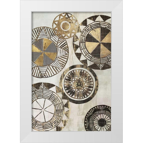 African Rings I  White Modern Wood Framed Art Print by Reeves, Tom