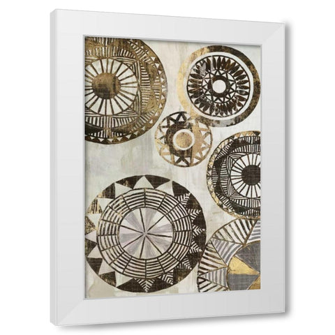 African Rings II White Modern Wood Framed Art Print by Reeves, Tom