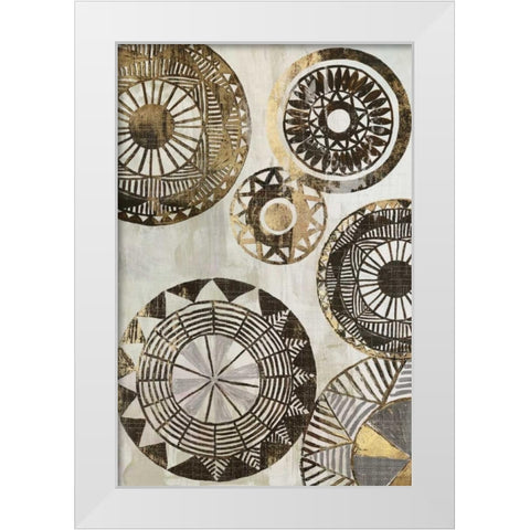 African Rings II White Modern Wood Framed Art Print by Reeves, Tom