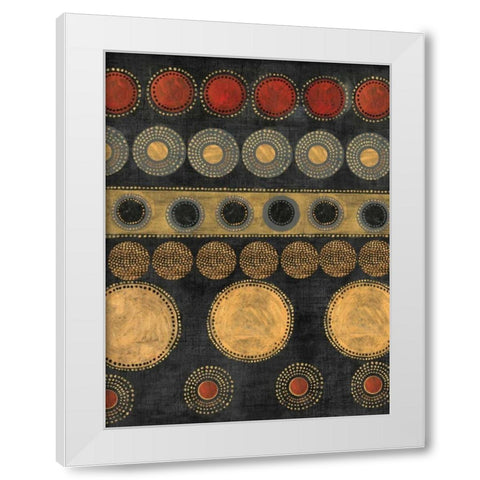Gold Rings II White Modern Wood Framed Art Print by Reeves, Tom