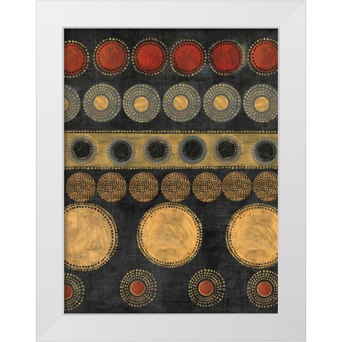Gold Rings II White Modern Wood Framed Art Print by Reeves, Tom