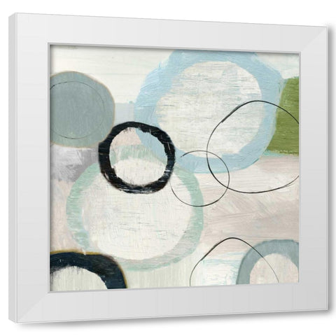 Soft Blue Rings I White Modern Wood Framed Art Print by Reeves, Tom