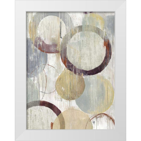 Distressed Rings II White Modern Wood Framed Art Print by Reeves, Tom