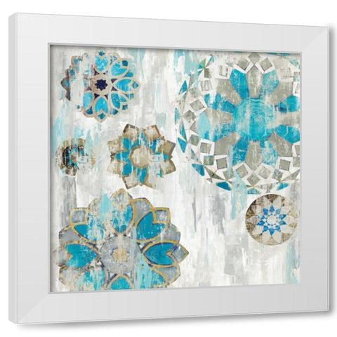Suzani Blue I White Modern Wood Framed Art Print by Reeves, Tom