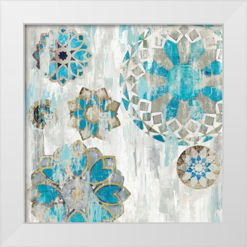 Suzani Blue I White Modern Wood Framed Art Print by Reeves, Tom