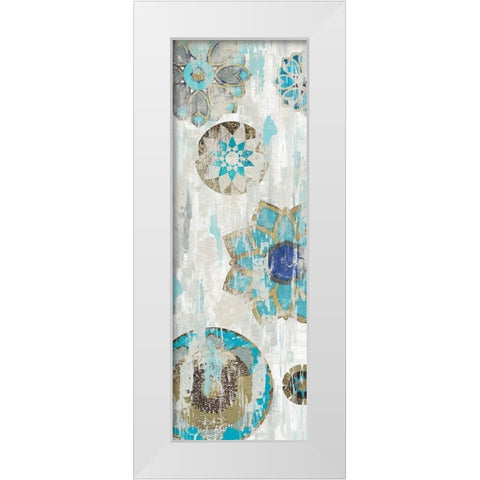 Suzani Blue III White Modern Wood Framed Art Print by Reeves, Tom