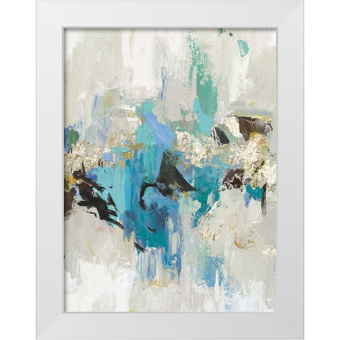 Blue Silver I White Modern Wood Framed Art Print by Reeves, Tom