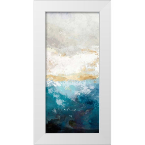 Water Gold I White Modern Wood Framed Art Print by Reeves, Tom