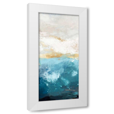 Water Gold II White Modern Wood Framed Art Print by Reeves, Tom