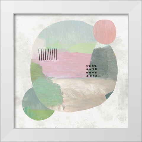 Wool Circles I White Modern Wood Framed Art Print by Reeves, Tom