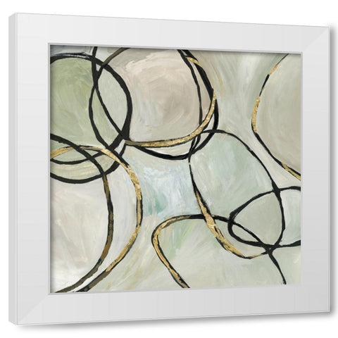 Infinity Rings I White Modern Wood Framed Art Print by Reeves, Tom