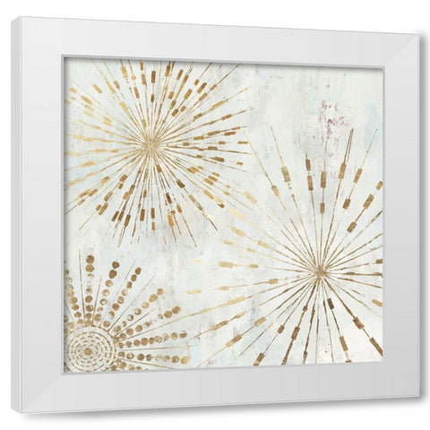 Golden Stars I  White Modern Wood Framed Art Print by Reeves, Tom