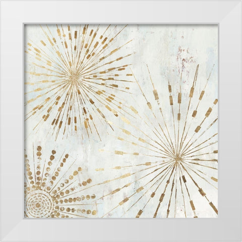 Golden Stars I  White Modern Wood Framed Art Print by Reeves, Tom