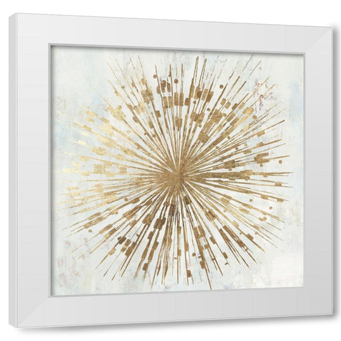 Golden Star White Modern Wood Framed Art Print by Reeves, Tom