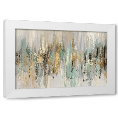 Dripping Gold I White Modern Wood Framed Art Print by Reeves, Tom