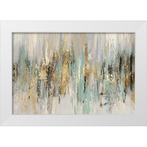 Dripping Gold I White Modern Wood Framed Art Print by Reeves, Tom