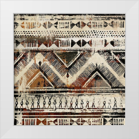 African Patterning II  White Modern Wood Framed Art Print by Reeves, Tom