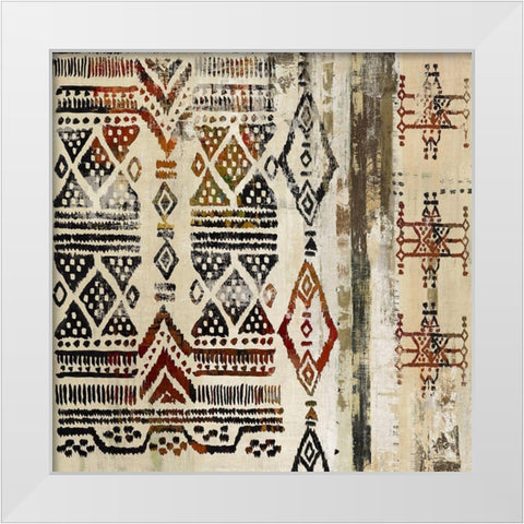 African Patterning III  White Modern Wood Framed Art Print by Reeves, Tom