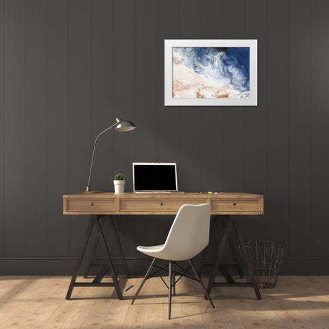Indigo Bliss  White Modern Wood Framed Art Print by Reeves, Tom