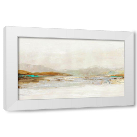 Lake in the Fog  White Modern Wood Framed Art Print by Reeves, Tom