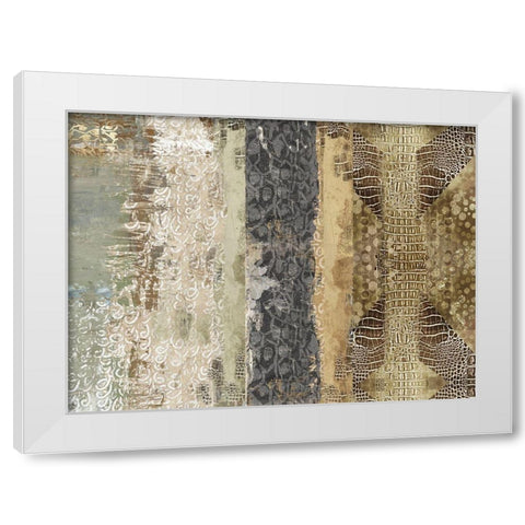 Squama White Modern Wood Framed Art Print by Reeves, Tom