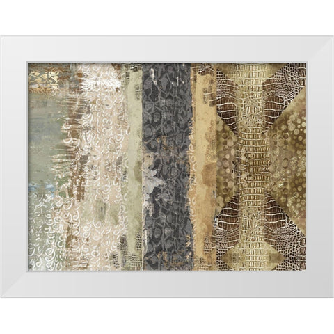 Squama White Modern Wood Framed Art Print by Reeves, Tom
