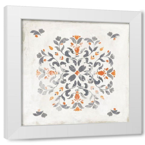 Morrocan Coral I  White Modern Wood Framed Art Print by Reeves, Tom
